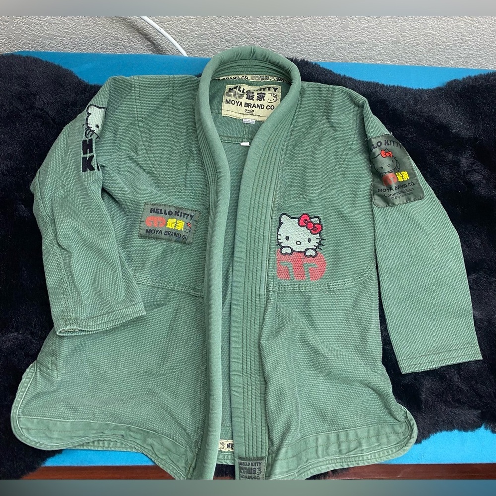 MOYA BRAND x HELLO KITTY Collaboration Jiu Jitsu Gi Military Green RARE K1 - Picture 2 of 10